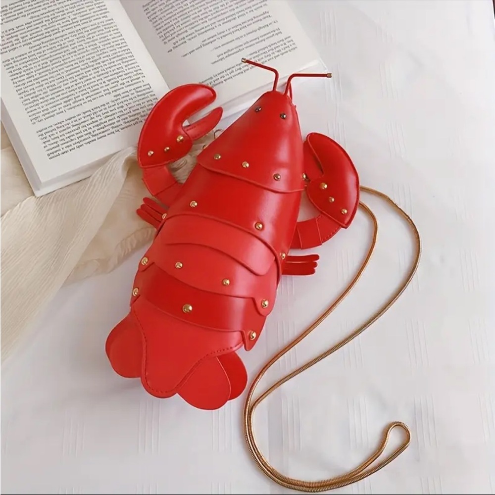 🆕 Novelty Bags - Vibrant Red Lobster - Crawfish Crossbody Bag 🦞 - Whimsical
